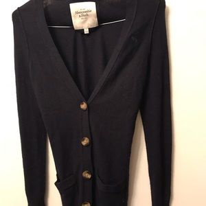 Navy blue thigh length cardigan